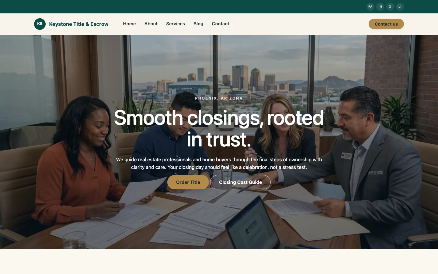 Keystone Title & Escrow website